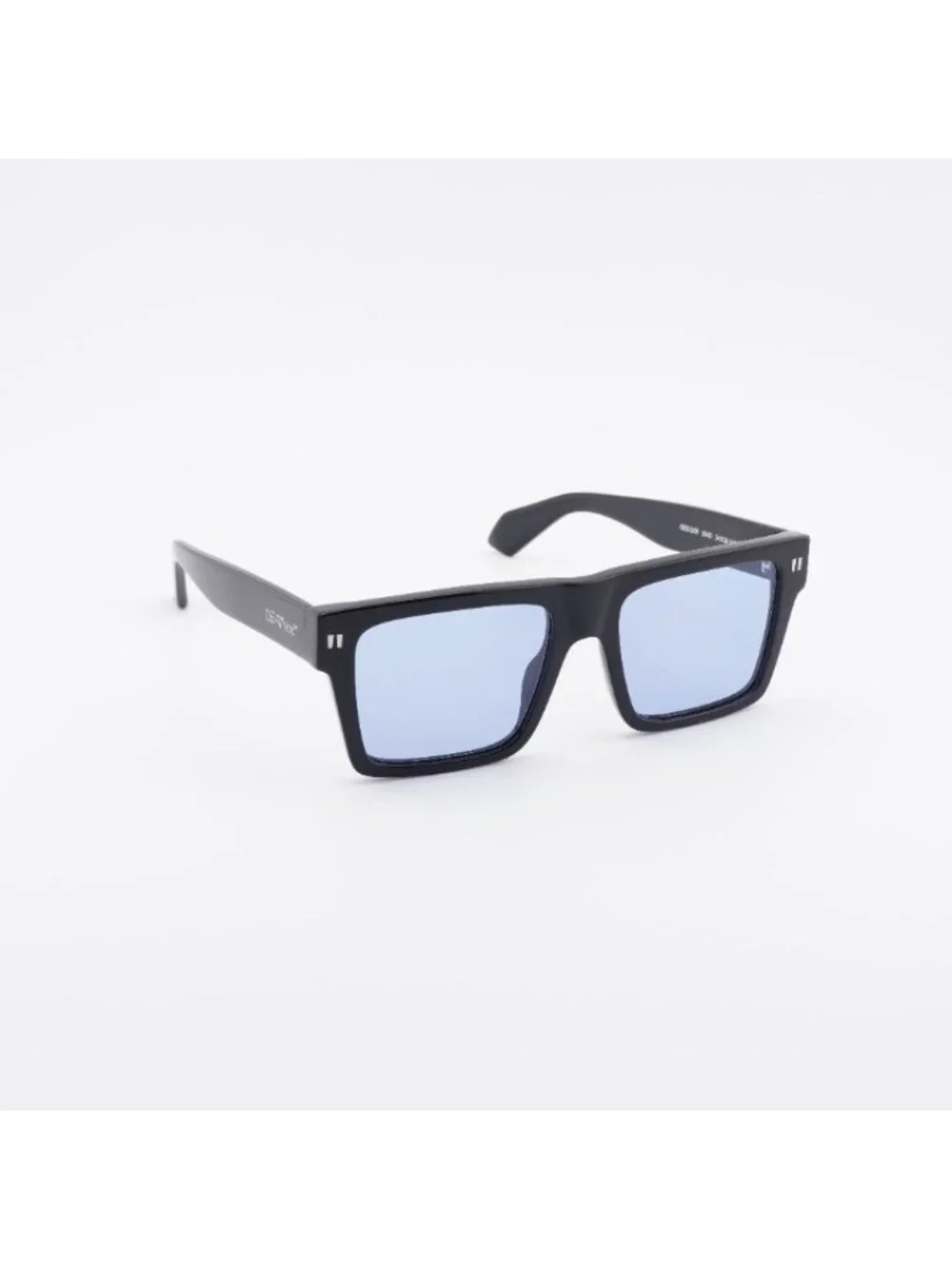 Off-White OERI109 LAWTON 1040 Sunglasses Shiny Black Square Frame, Blue Lenses
